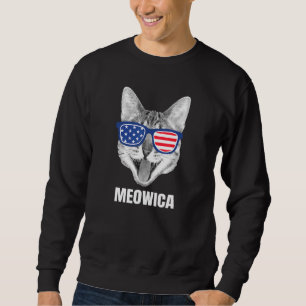 Sudadera 4 De Julio Cat Meowica Merica Menusa American Fla