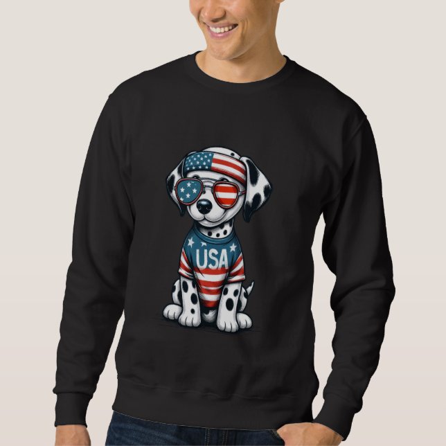 Sudadera 4 de julio con perro dálmata (Anverso)