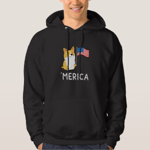 Sudadera 4 De Julio Corgi Dog Patriótico Estadounidense Est