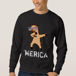 Sudadera 4 de julio Dabbing Llama Alpaca Merica Patriótica
