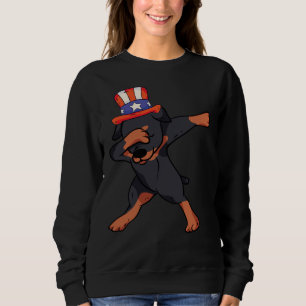 Sudadera 4 de julio Dabbing Rottweiler Usa Holiday