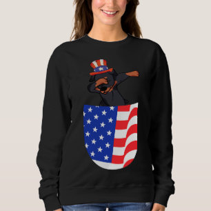 Sudadera 4 de julio Dabbing Rottweiler Usa Pocket