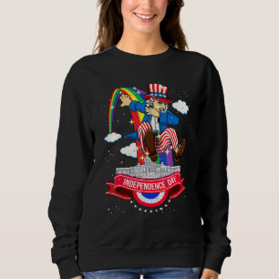 Sudadera 4 De Julio Dabbing Uncle Sam Usa Flag Adolescentes