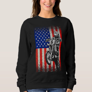 Sudadera 4 De Julio Dirt Bike Motocross American Flag Patr