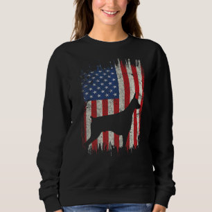 Sudadera 4 De Julio Doberman Bandera Estadounidense Perro P