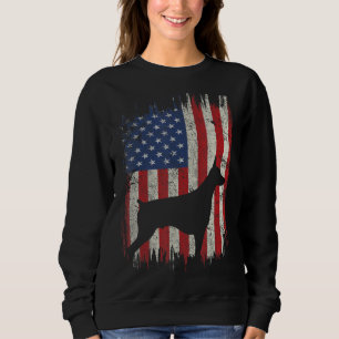 Sudadera 4 De Julio Doberman Bandera Estadounidense Perro P