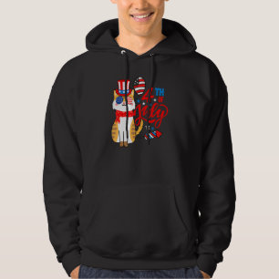 Sudadera 4 De Julio, El Gato Patriótico Cute Meowica Americ