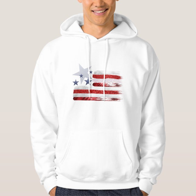 Sudadera 4 de julio, el patriota de bandera roja, blanca y  (Anverso)