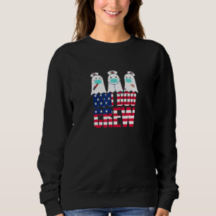 Sudadera 4 De Julio Enfermera Estadounidense Boo Boo Crew B