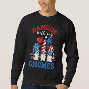 Sudadera 4 De Julio Fiesta Gnomes America Usa Patriotic Ame