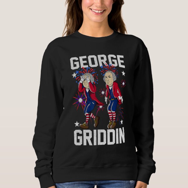 Sudadera 4 de julio George Washington Griddy George Griddi (Anverso)