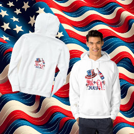 Sudadera 4 De Julio Globos Bandera Estadounidense Gorra Pat