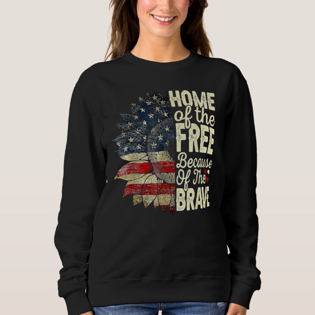 Sudadera 4 De Julio Hogar De Girasol De Los Libres A Causa  (Anverso)