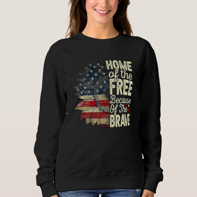 Sudadera 4 De Julio Hogar De Girasol De Los Libres A Causa  (Anverso)