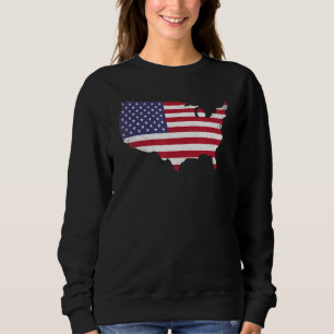 Sudadera 4 de julio Independencia Mapa de la bandera de Est