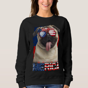 Sudadera 4 De Julio La Bandera Estadounidense Pone A Perro 