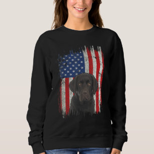 Sudadera 4 De Julio Labrador Bandera Americana Choco Patrió