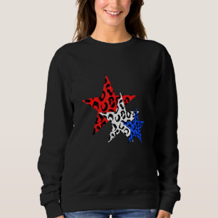 Sudadera 4 De Julio Leopard Print Red White Blue Stars Ame