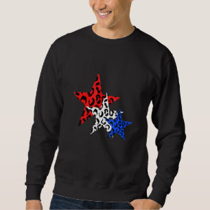 Sudadera 4 De Julio Leopard Print Red White Blue Stars Ame