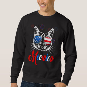 Sudadera 4 De Julio Meowica Gafas De Gato Gatito Gato
