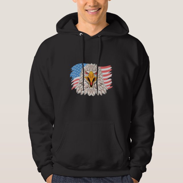 Sudadera 4 De Julio Merica Bandera De Eeuu Bald Eagle Patri (Anverso)