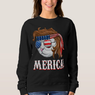 Sudadera 4 De Julio Merica Estadounidense Patriota Gato Mul