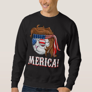 Sudadera 4 De Julio Merica Estadounidense Patriota Gato Mul