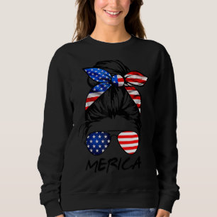 Sudadera 4 De Julio Merica Gafas De Sol Clásico Mamá Mess L