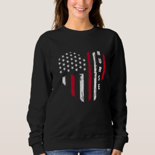 Sudadera 4 De Julio Mujeres Enfermeras Patrióticas Corazón 