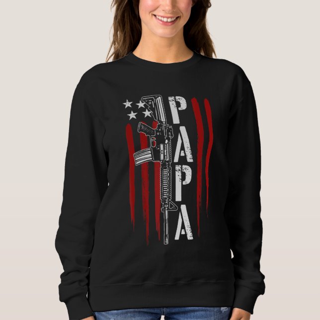 Sudadera 4 De Julio Papá Papá Papá Noel Ar-15 Gun Patrioti (Anverso)