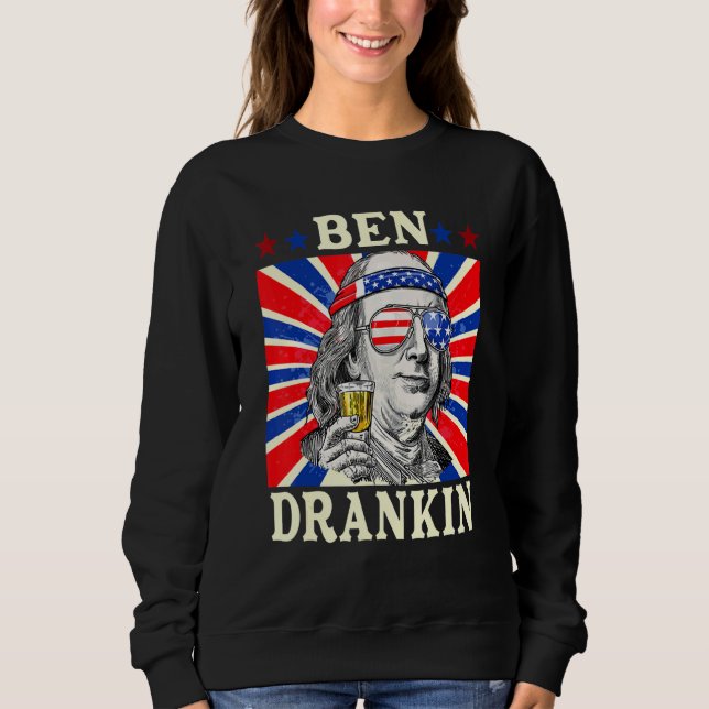 Sudadera 4 De Julio  Para Hombres Ben Drankin (Anverso)