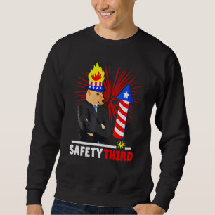 Sudadera 4 De Julio Patriótico Fireworks Safety Third Cheem