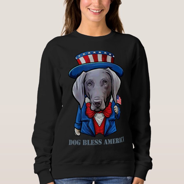 Sudadera 4 De Julio Perro Weimaraner Perro Estadounidense P (Anverso)