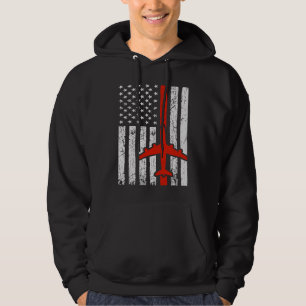 Sudadera 4 de julio Piloto de avión estadounidense bandera 