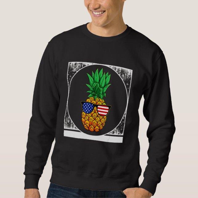 Sudadera 4 De Julio Pineapple Cute Beach Aloha Independenc (Anverso)