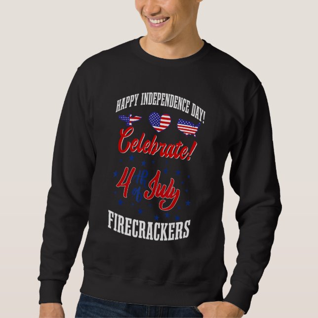 Sudadera 4 De Julio Pirotécnico Firecrackers Estadounidense (Anverso)