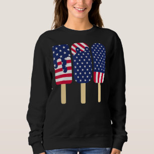 Sudadera 4 De Julio Popsicle Patriotic American Flag Memor