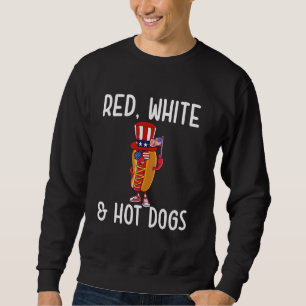 Sudadera 4 De Julio Red White & Hot Dogs Estados Unidos Fun
