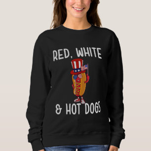 Sudadera 4 De Julio Red White & Hot Dogs Estados Unidos Fun