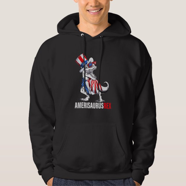 Sudadera 4 De Julio Rex Dinosaur Amerisaurus Rex Niños (Anverso)