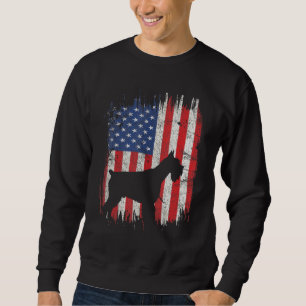 Sudadera 4 De Julio Schnauzer Bandera Estadounidense Perro