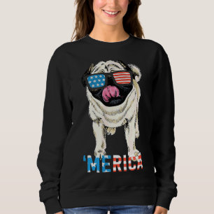 Sudadera 4 de julio: Shirt Gift Men Women Kids Merica Pug U