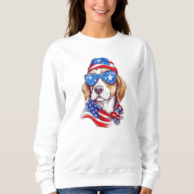 Sudadera 4 De Julio Sublimación De Perro-66361 Hoodie (Anverso)