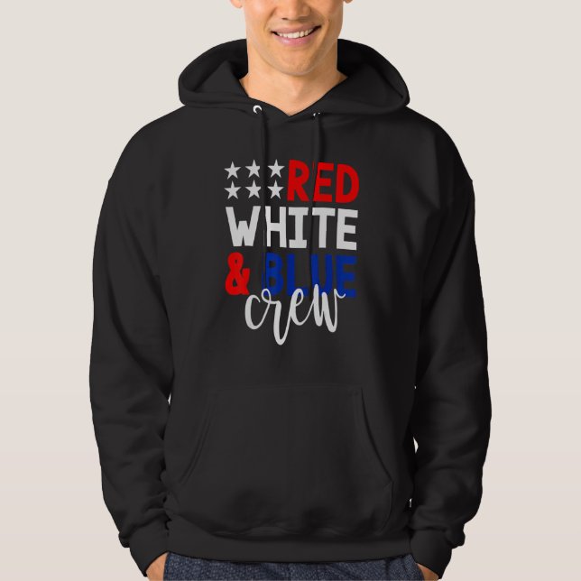 Sudadera 4 De Julio: Tripulación Azul Blanco Rojo (Anverso)