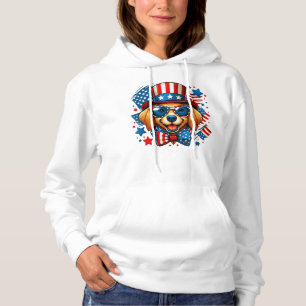 Sudadera 4 de julio USA Patriótico Perro Día de la Independ