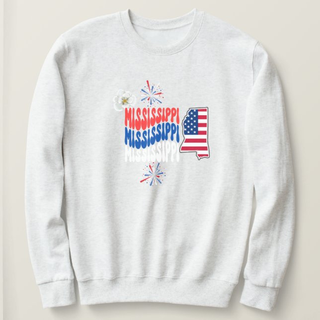 Sudadera 4 de julio/verano/Mississippi (Anverso del diseño)