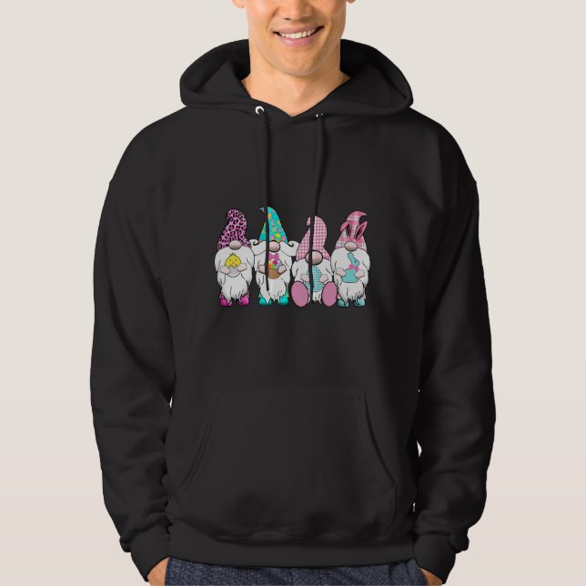 Sudadera 4 Gnomes de Pascua Pastel Spring Bunny Ears Gingha (Anverso)