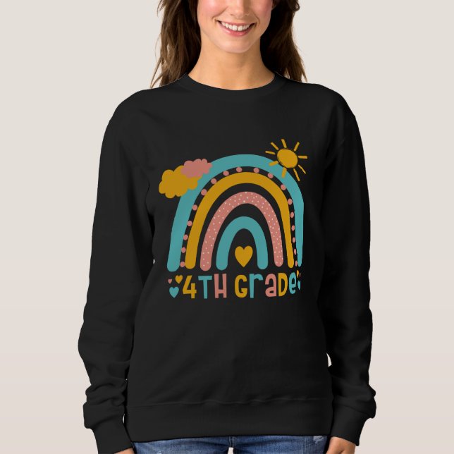 Sudadera 4 Grade rainbow four grader class back to school (Anverso)