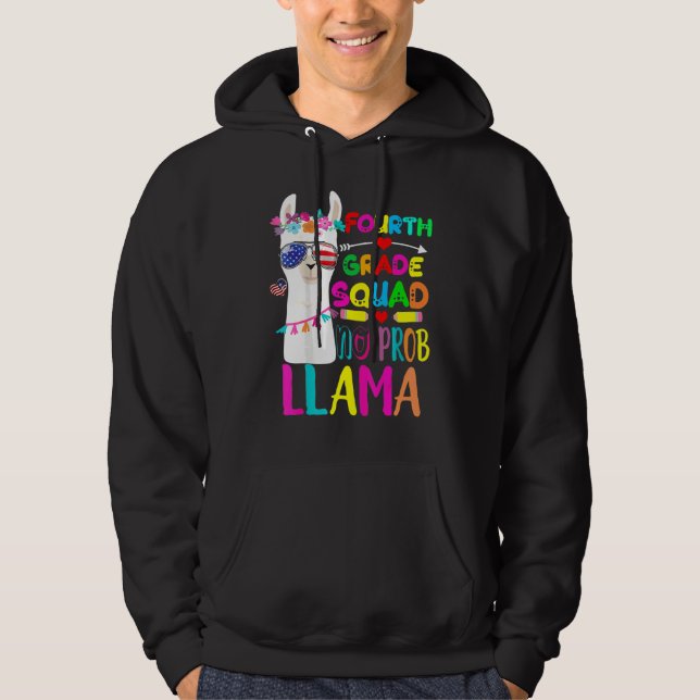 Sudadera 4° Grado Squad No Prob Llama Profesor De Nuevo A S (Anverso)