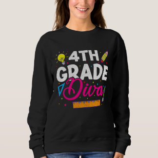 Sudadera 4th Fourth Grade Diva Girls  Back To School Girl W